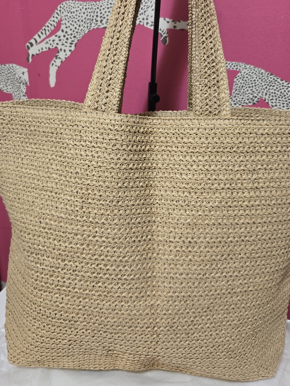 NWT Dior Beauty Raffia Woven Tote Bag - Picture 5 of 11